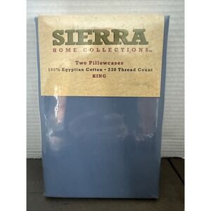 Sierra Home Collection  Egyptian MERVYN'S NIP 2 King ‎ Pillow Cases BLUE